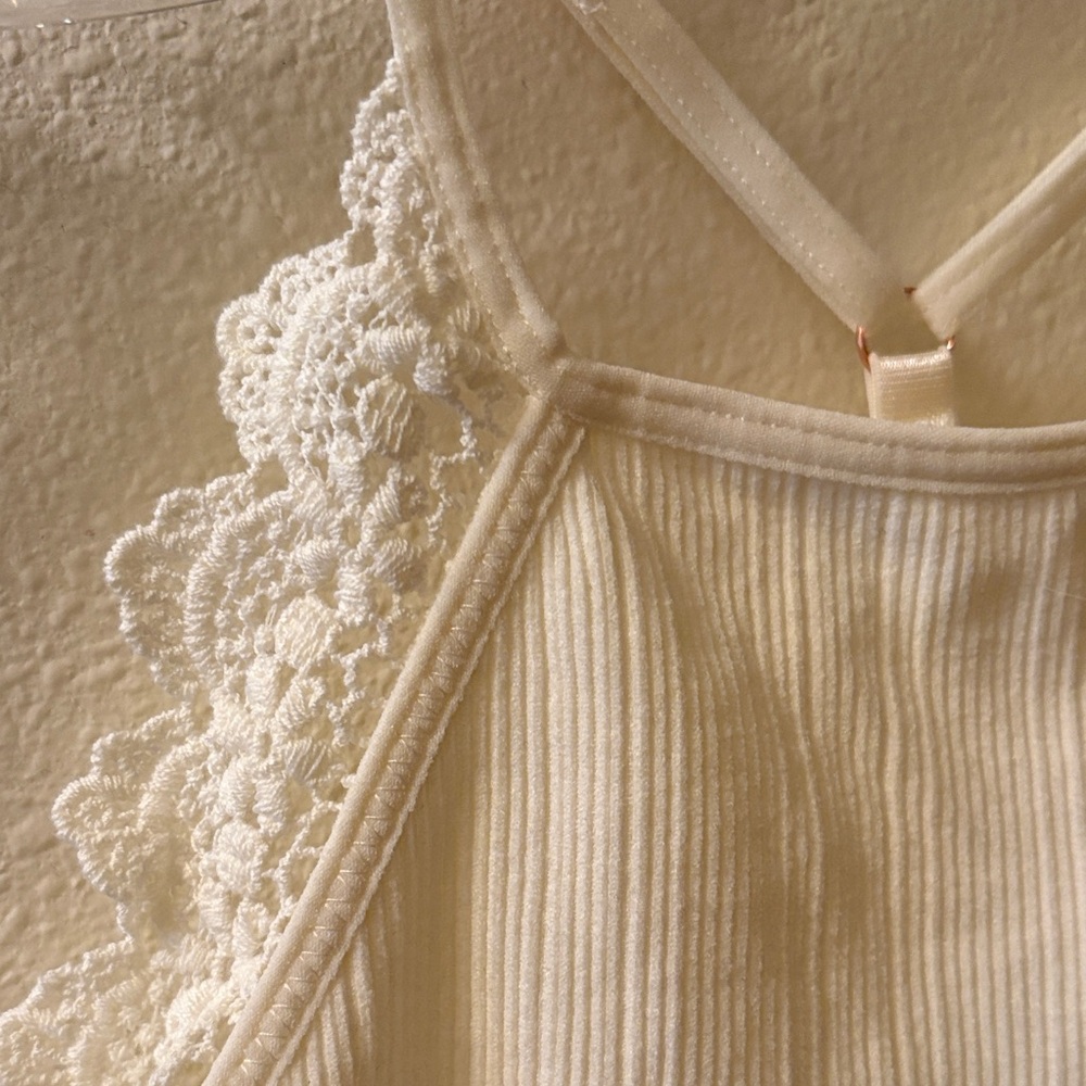 Three Bird Nest Cream Lace Halter Bralette - Picture 5 of 6